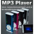 MP3 Player für microSD Karten mit Taschenlampe