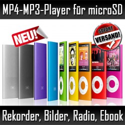MP4-MP3-Player für microSD-Karten Sound-Rekorder Radio Spiele Ebook 