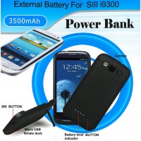 Akku 3500mAh Samsung Galaxy S3 i9300 Power Case Ladestation Extern Batterie