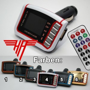 FM Transmitter MP3 Player Radio Sender Spielt von microSD, SD, USB