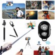 Selfie Stange Stick Stab Stativ Bluetooth Auslöser Fernbedienung IOS Android 