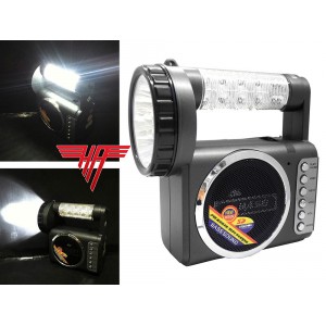 Campinglampe MP3 Player USB SD Akku Station Radio Licht Taschenlampe LED