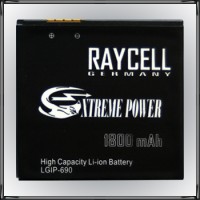 Handyakku RAYCELL LGIP-690  LGIP-690F 1800mAh für LG E900 Optimus 7 