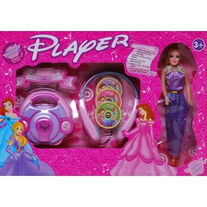Wunderschöne Mode Puppe Set Prinzessin echter Player + Kopfhörer 3 CD Pop Musik